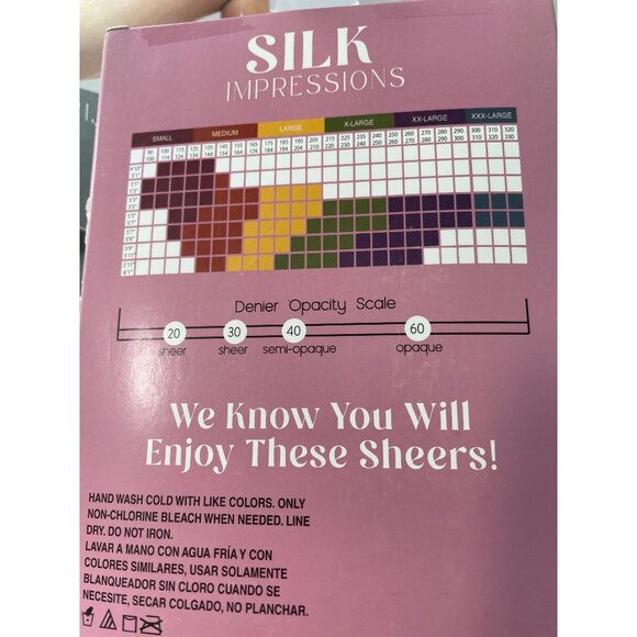 Silk Impressions Light Support Sheer XXXL Rich Tan 2 Pair 20 Denier Nylon NEW - Picture 3 of 6